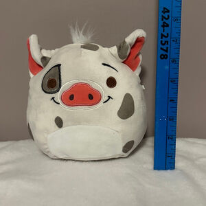 Disney Squishmallows Pua Pig Plush 8” White Gray Pink Moana Stuffed Animal Toy